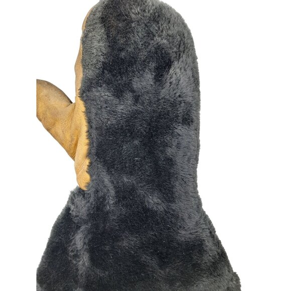 Vintage Leather Mittens With Black Shearling ? For Cold Weather Unisex Mens Wome - Picture 8 of 13